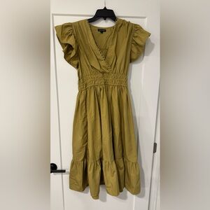 Charming Olive Green Kids Dress